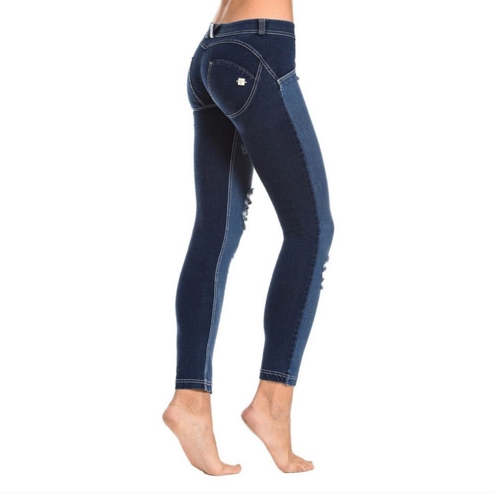Freddy WR.UP® Organic Denim Ripped Two Tone Blue Jeans Butt Lifting 4